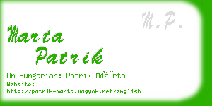 marta patrik business card